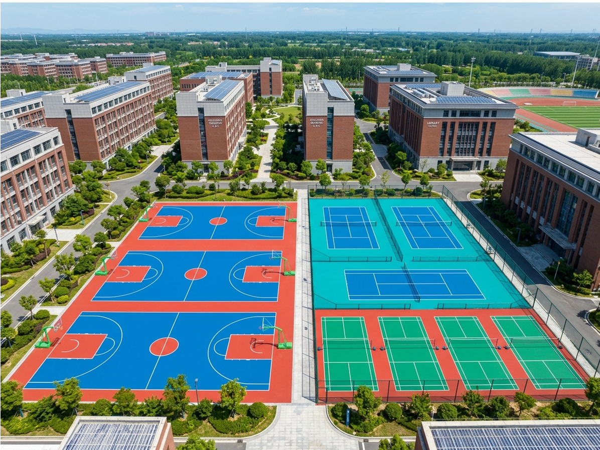 鄂尔多斯市硅PU球场混合型塑胶跑道 - 哪里好